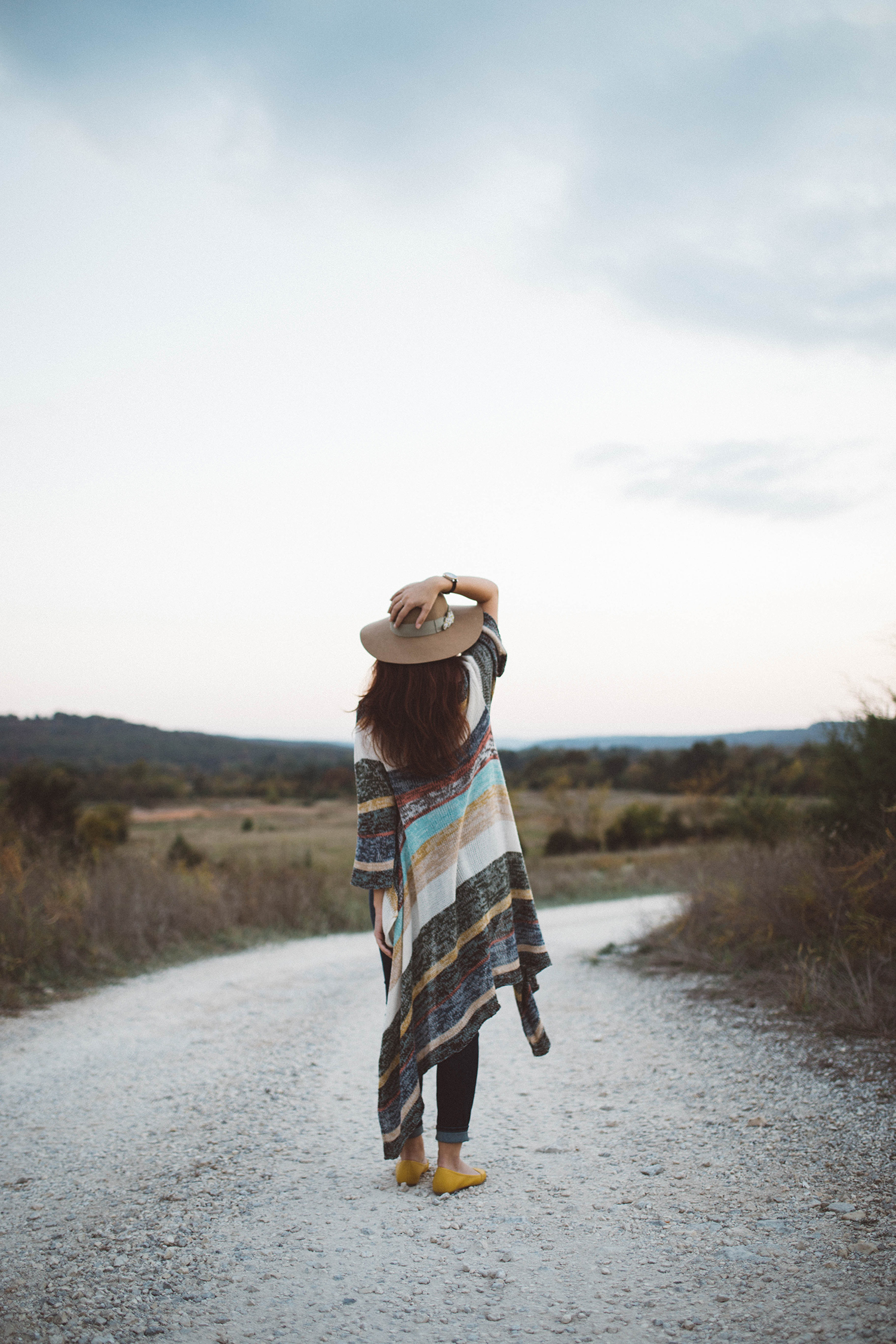 Woman looking into the distance in nature